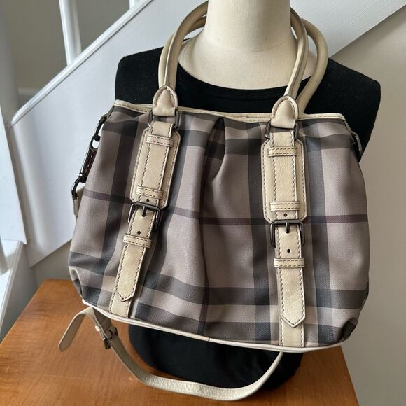 Burberry Smoked Check Pattern tote crossbody bag - Picture 3 of 8